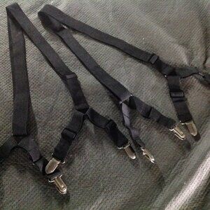 Black Men's Adjustable Snap Suspenders